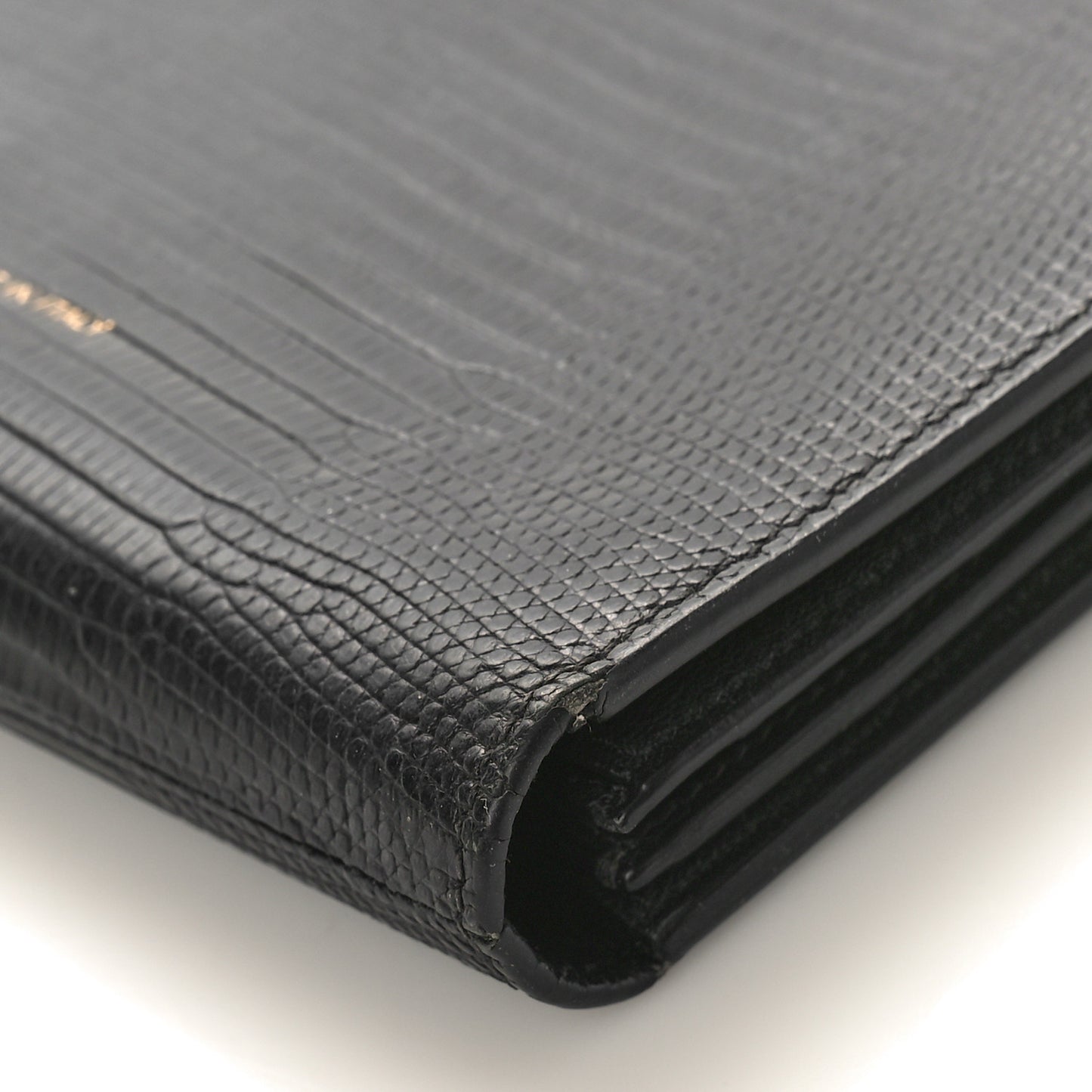 Lizard Calfskin Large Multifunction Strap Wallet Black