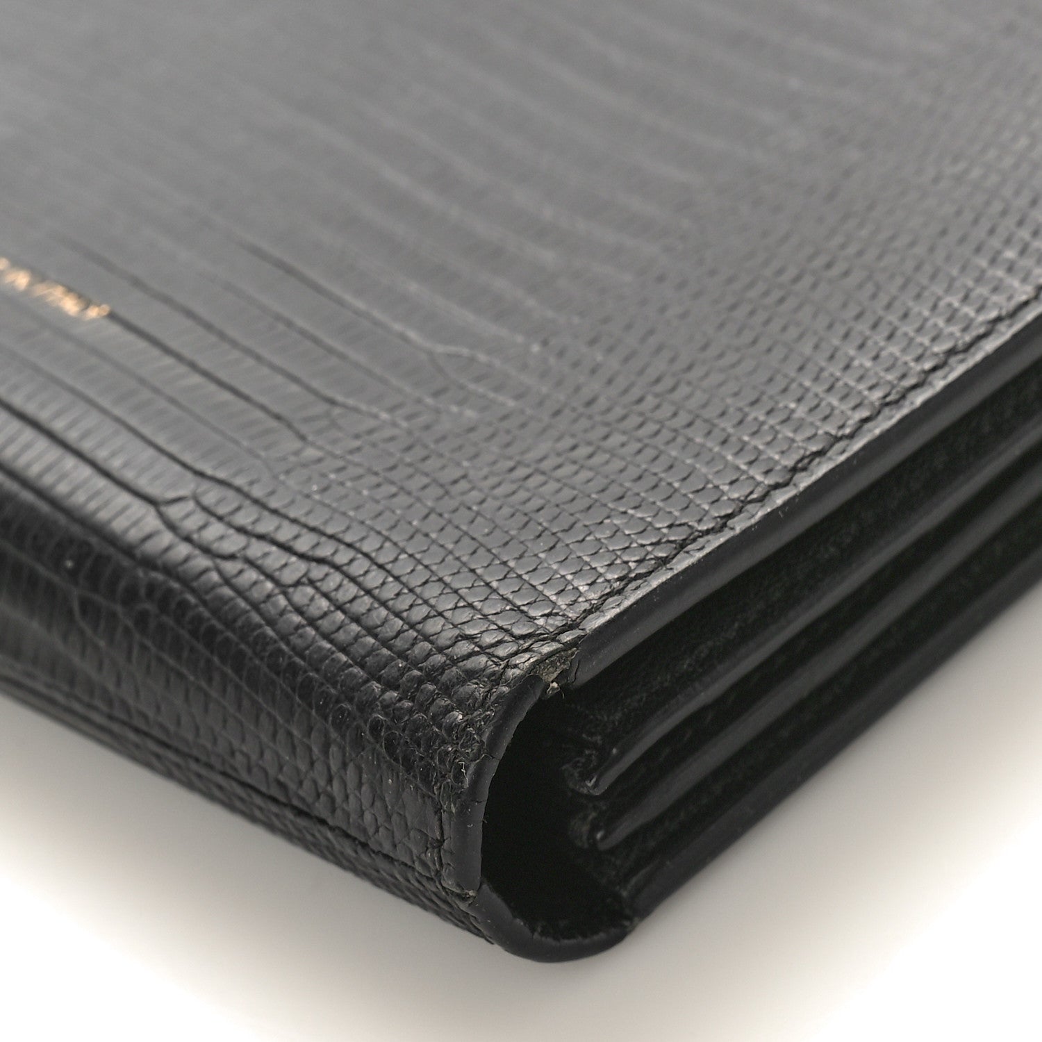 Celine Lizard Calfskin Large Multifunction Strap Wallet Black 7 of 8