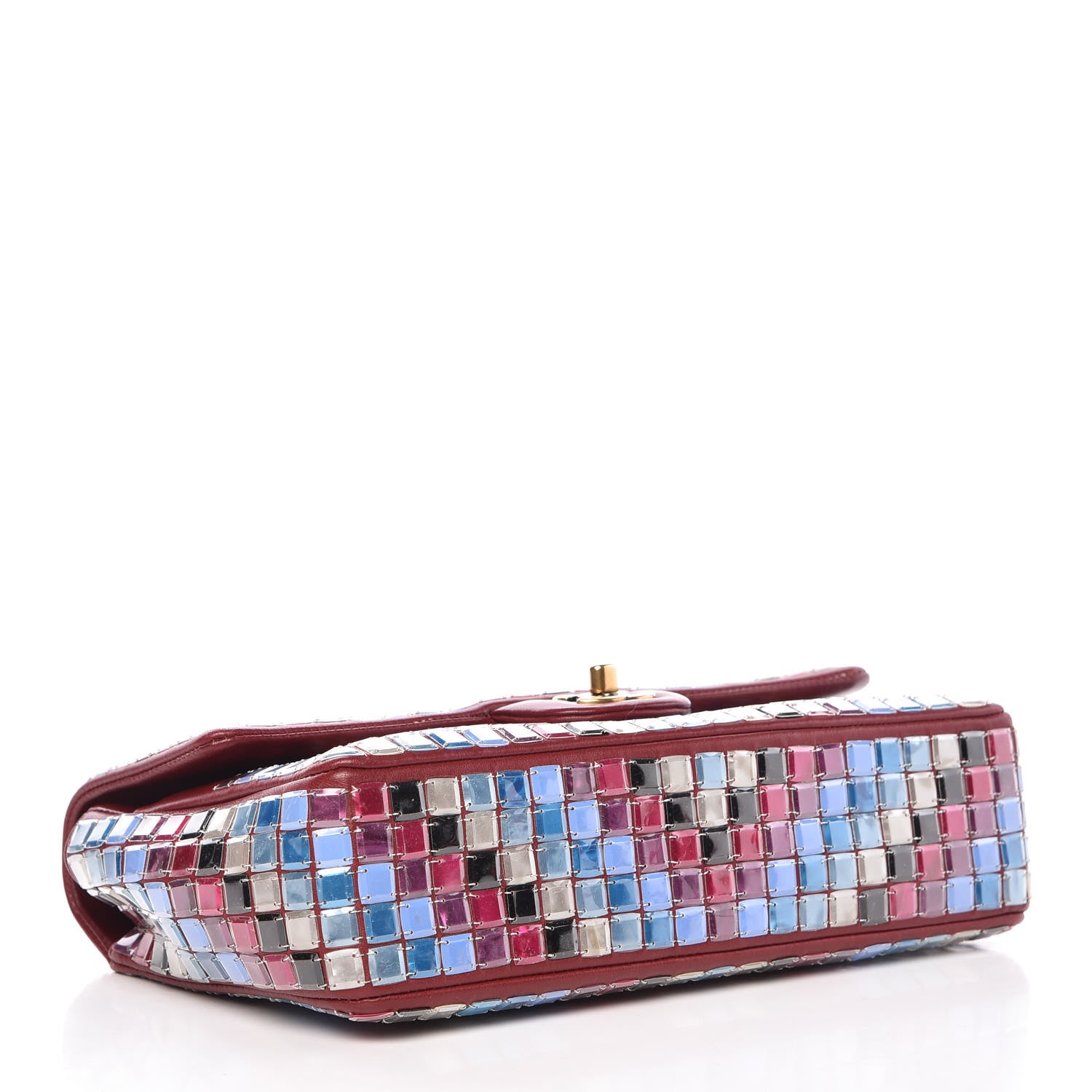 Chanel Lambskin Mosaic Medium Flap Red Multicolor 5 of 14