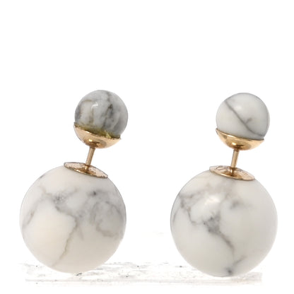 Christian Dior Palladium Mise En Dior Tribal Earrings White 1 of 4