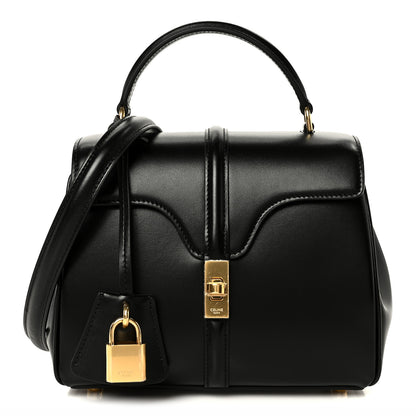 Celine Satinated Calfskin Mini 16 Top Handle Bag Black 1 of 10