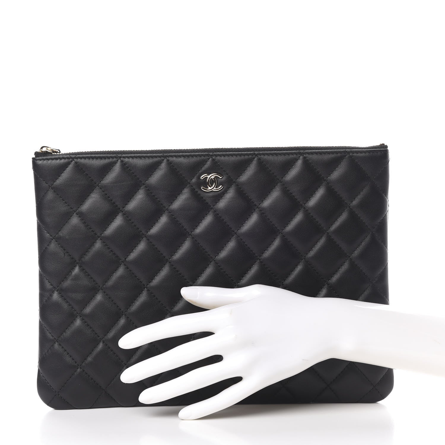 Chanel Lambskin Quilted Medium Cosmetic Case Black 2 of 9