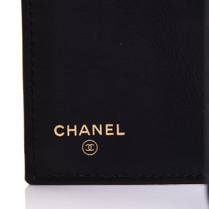 Chanel Lambskin Camellia Embossed Small Wallet Black 6 of 9