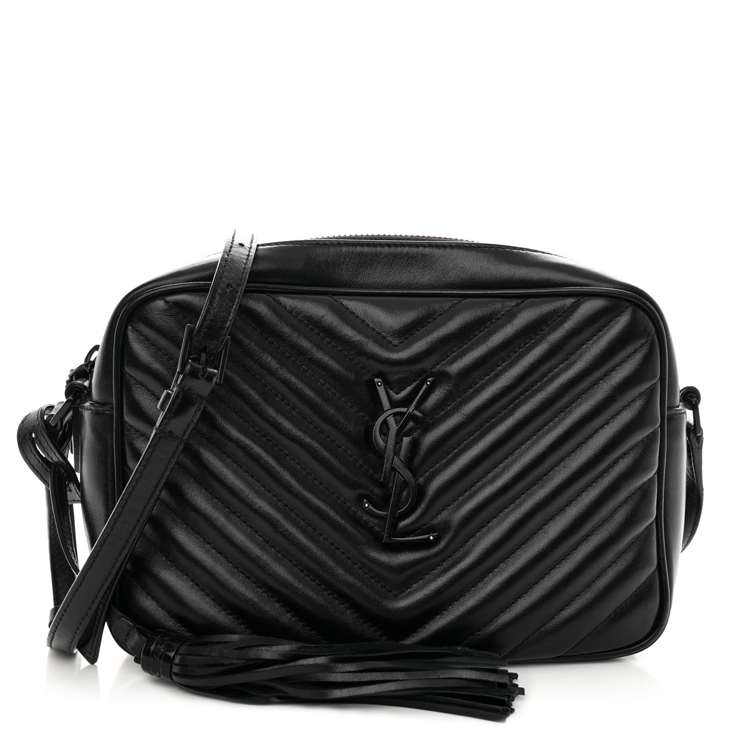 Saint Laurent Calfskin Matelasse Monogram Monochrome Lou Camera Bag Black 1 of 11