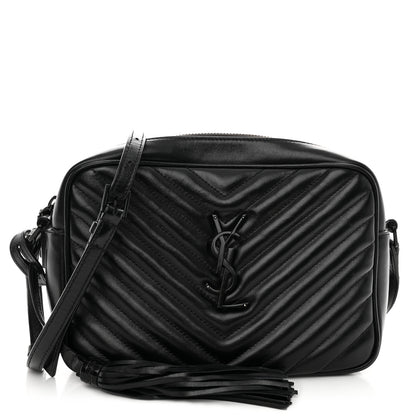 Saint Laurent Calfskin Matelasse Monogram Monochrome Lou Camera Bag Black 1 of 11