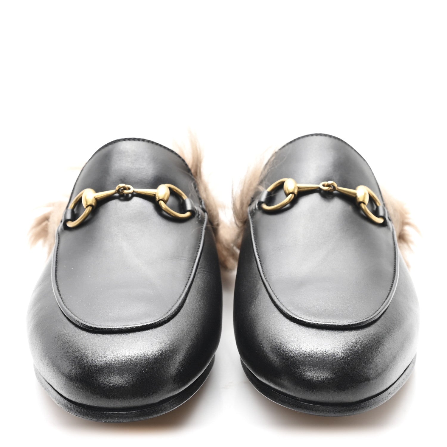 Gucci Calfskin Fur Womens Princetown Slippers 36 Black 3 of 9