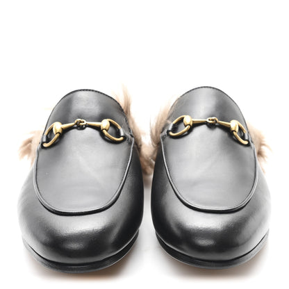 Gucci Calfskin Fur Womens Princetown Slippers 36 Black 3 of 9