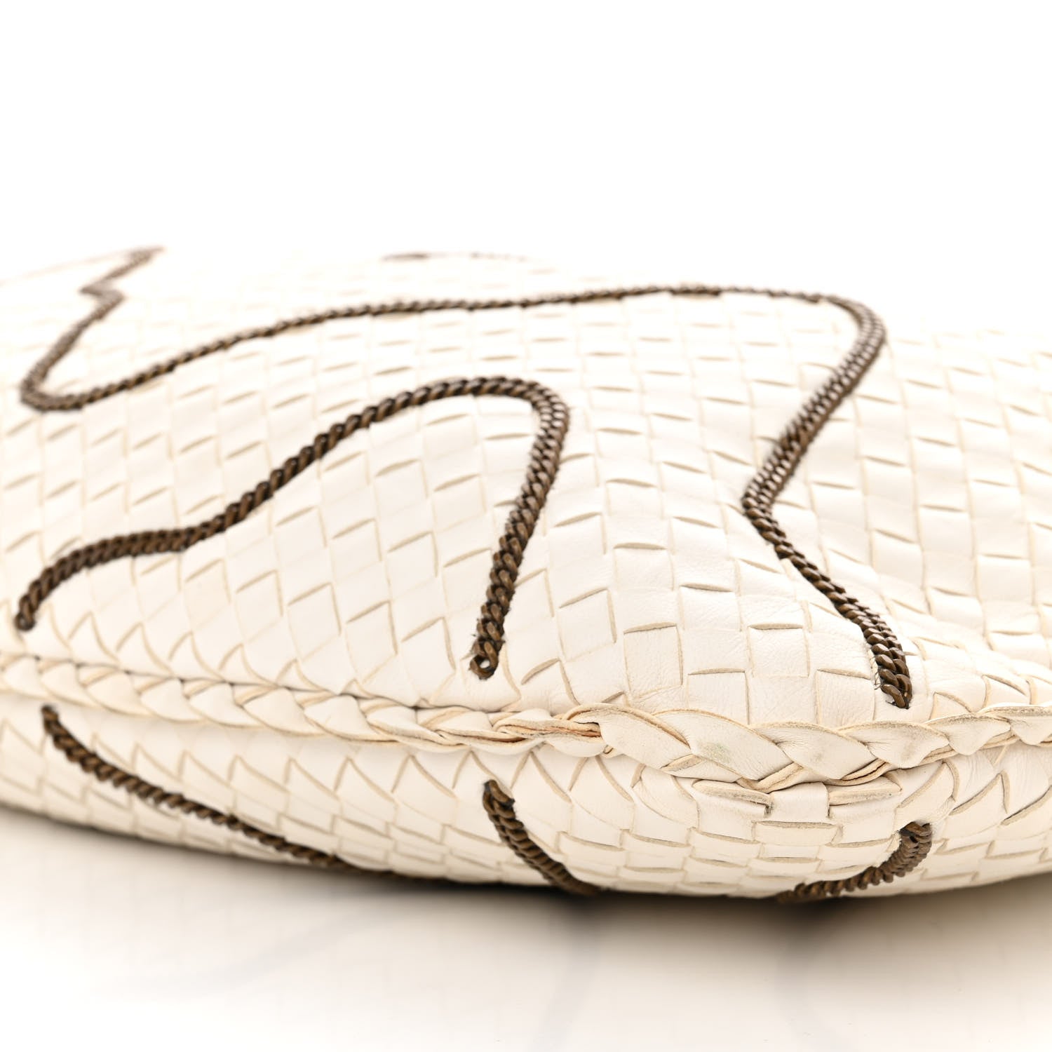Bottega Veneta Nappa Intrecciato Medium Veneta Chain Hobo White 10 of 14