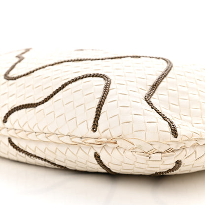 Bottega Veneta Nappa Intrecciato Medium Veneta Chain Hobo White 10 of 14