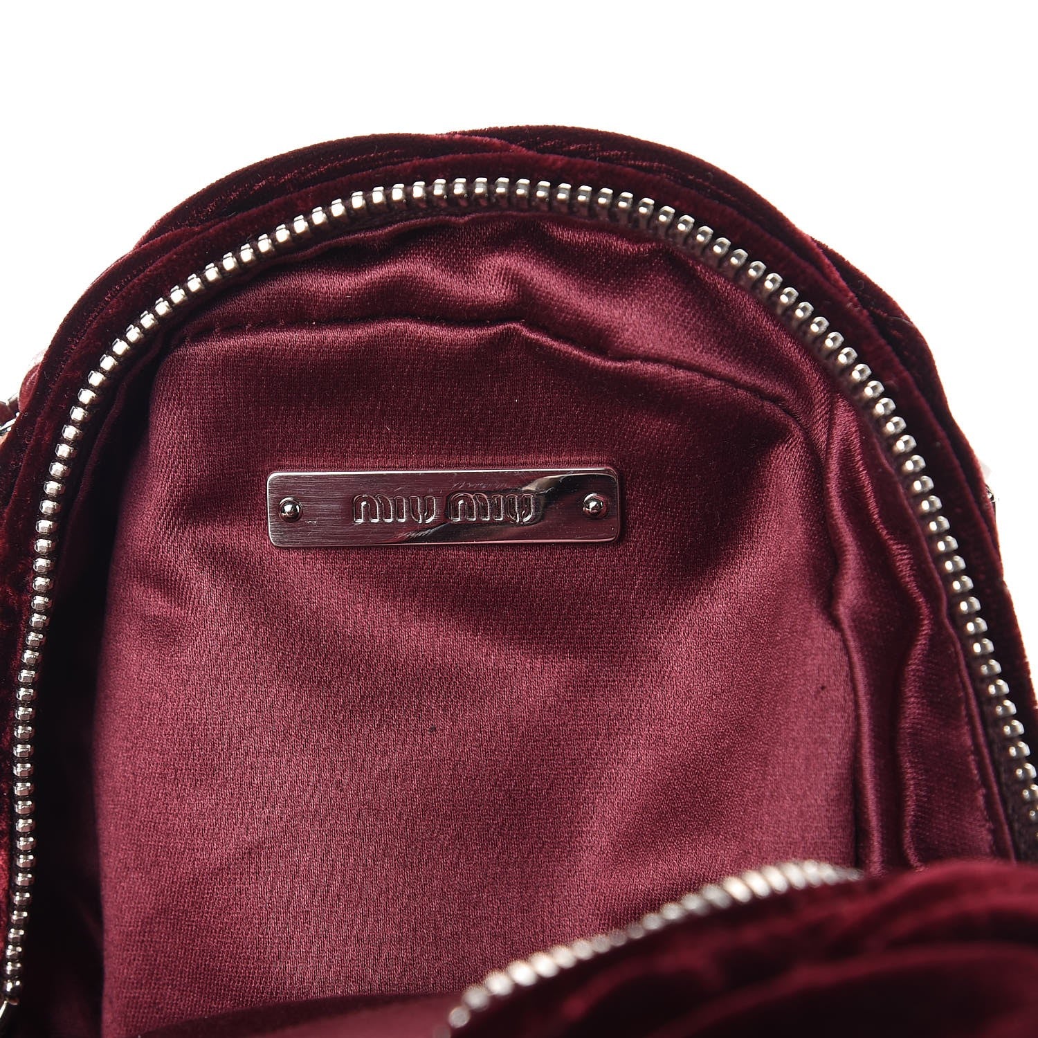 Miu Miu Velluto Matelasse Mini Backpack Bordeaux 7 of 10