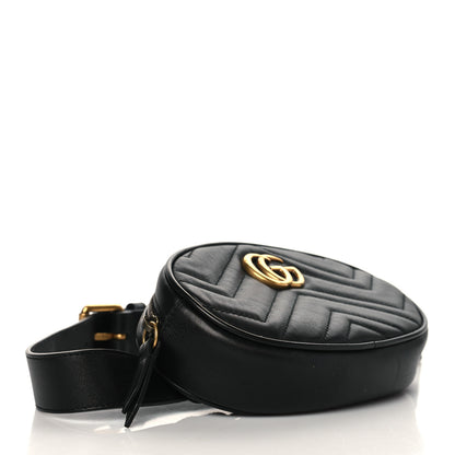 Gucci Calfskin Matelasse GG Marmont Belt 75 30 Bag Black 3 of 10