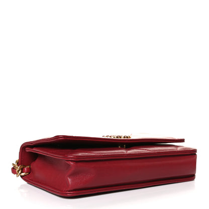 Chanel Goatskin Quilted Chanel 19 Wallet On Chain WOC Red 4 of 12