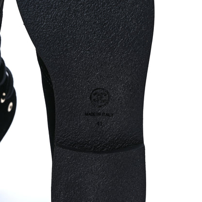 Chanel Velvet CC Lace Up Boots 41 Black 6 of 6