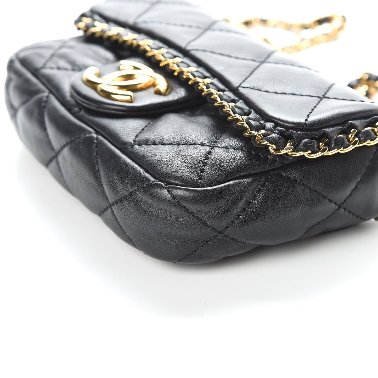 Calfskin Mini Chain Me Flap Black