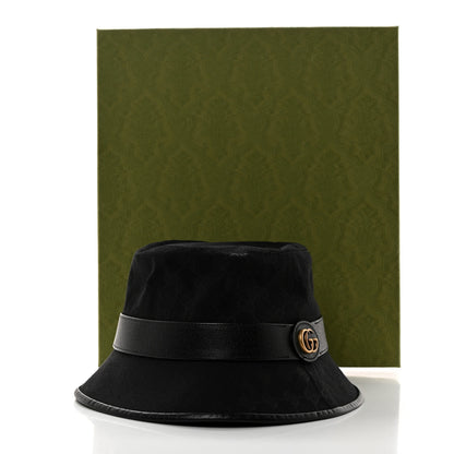 Gucci Monogram Textured Dollar Calfskin GG Jago Bucket Hat M Black 11 of 11