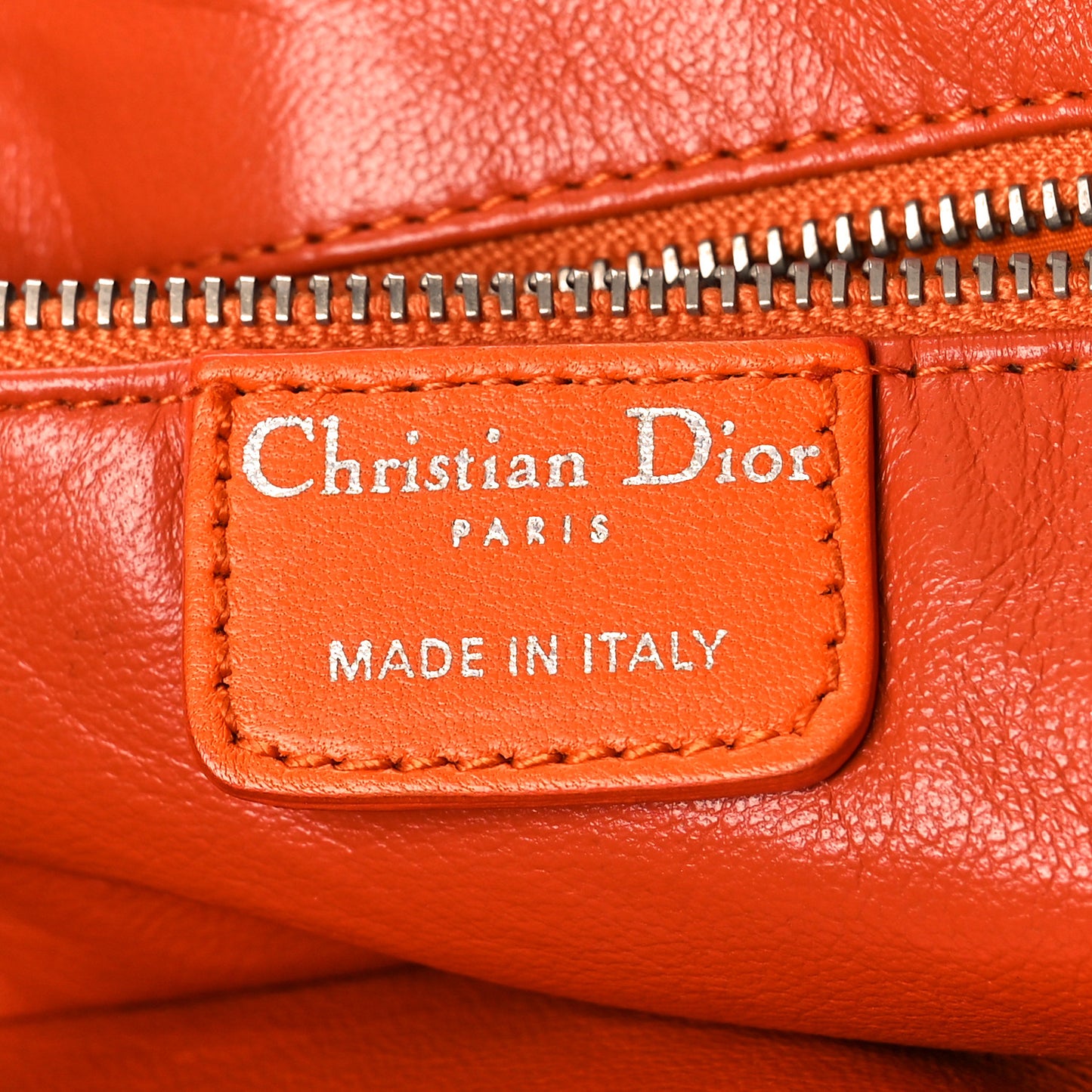 Lambskin Woven Lady Dior Avenue Tote Orange