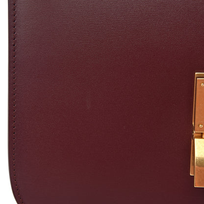 Celine Box Calfskin Medium Classic Box Flap Bag Burgundy 8 of 12