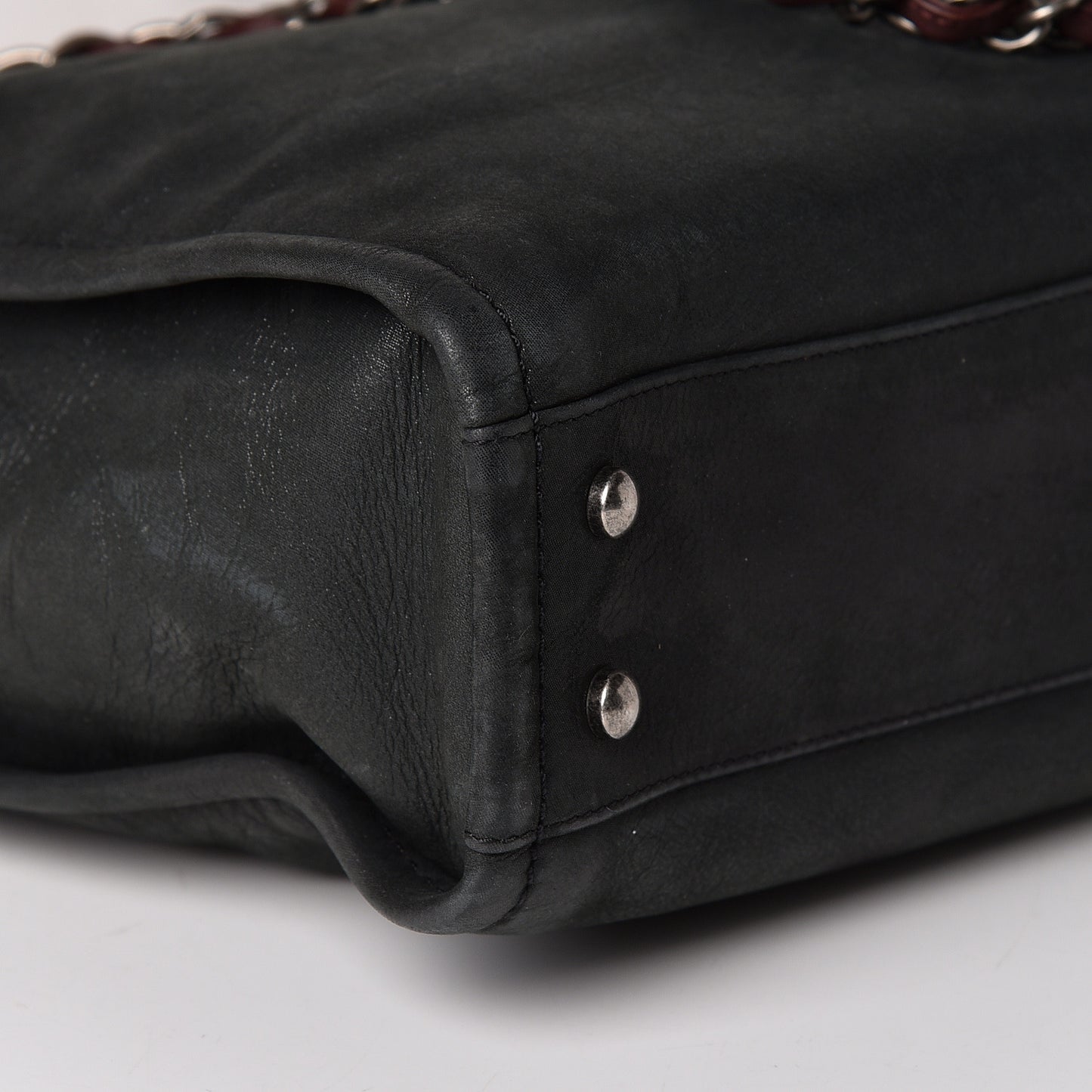 Iridescent Glazed Calfskin In The Mix Tote Black