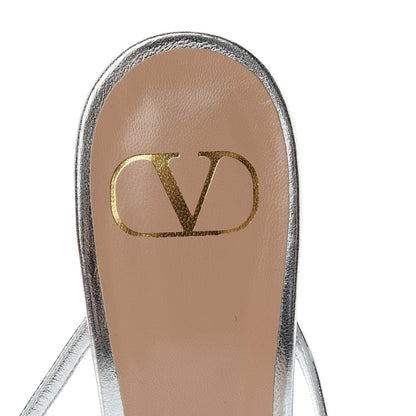 Valentino Garavani Metallic Nappa 85 Crisscross Sandals 38 Silver 8 of 12
