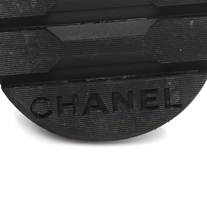 Chanel Shiny Goatskin Calfskin Quilted Lace Up Combat Boots 40.5 Black 7 of 9