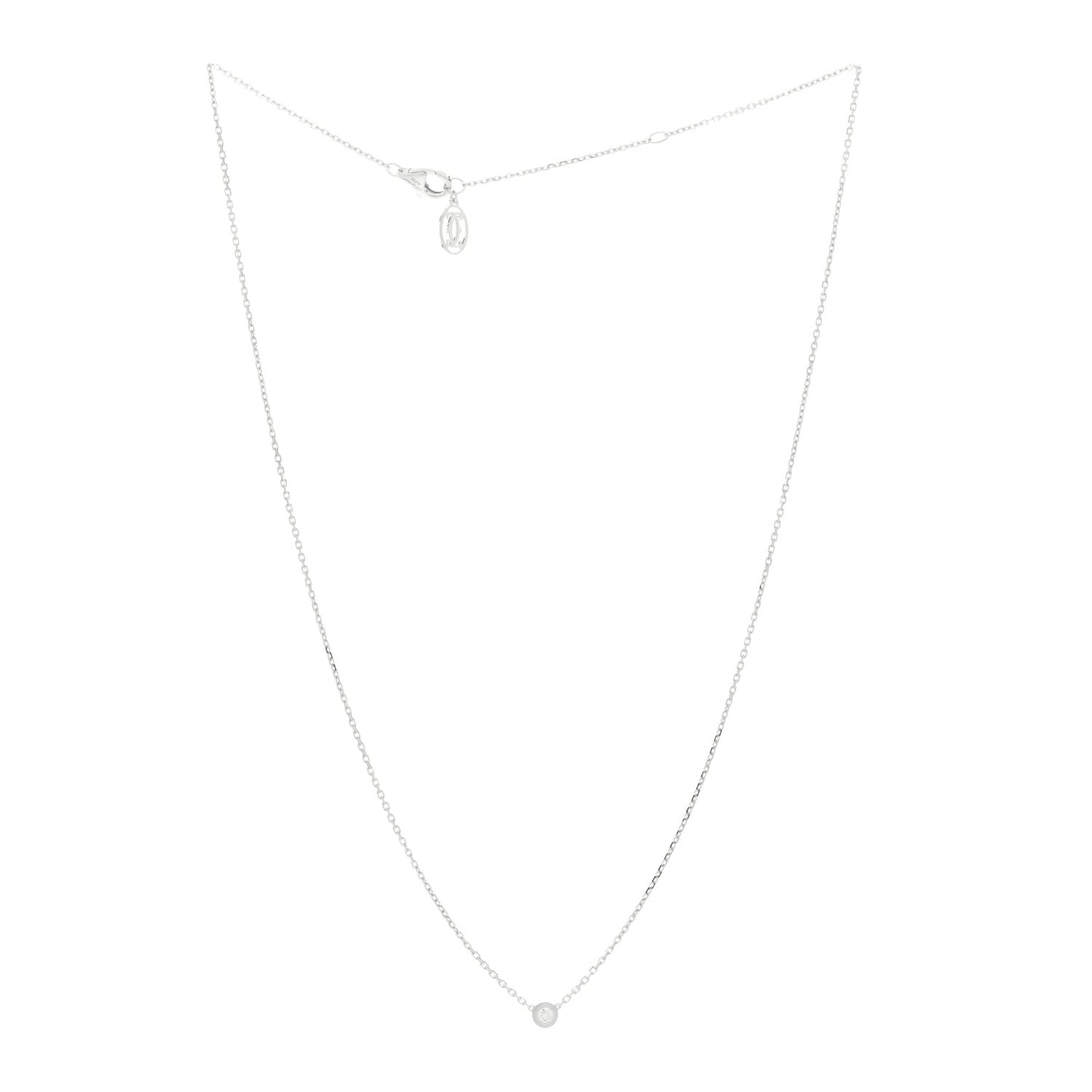 18K White Gold Diamond XS D'Amour Pendant Necklace
