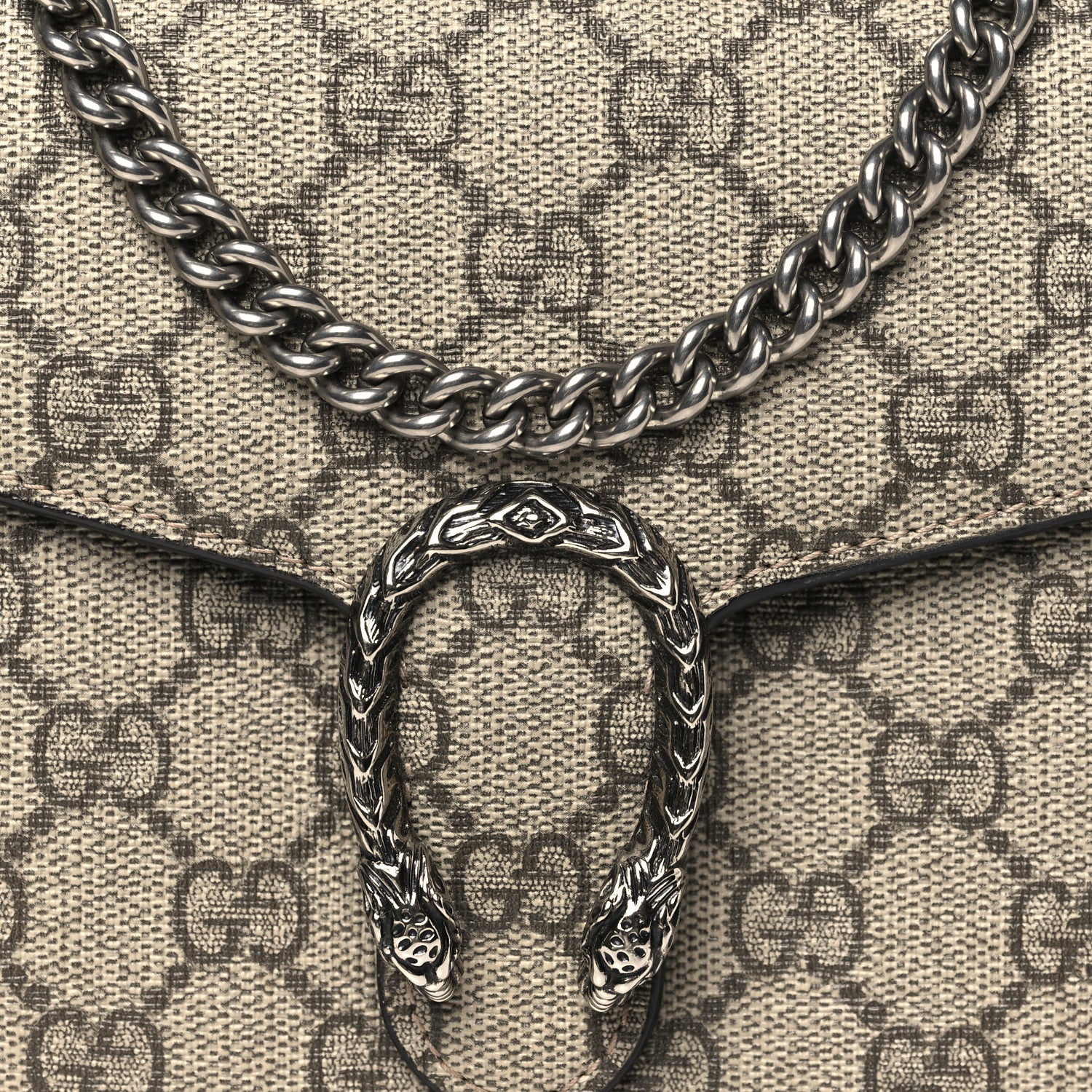 Gucci GG Supreme Monogram Mini Dionysus Chain Wallet Beige Taupe 8 of 11