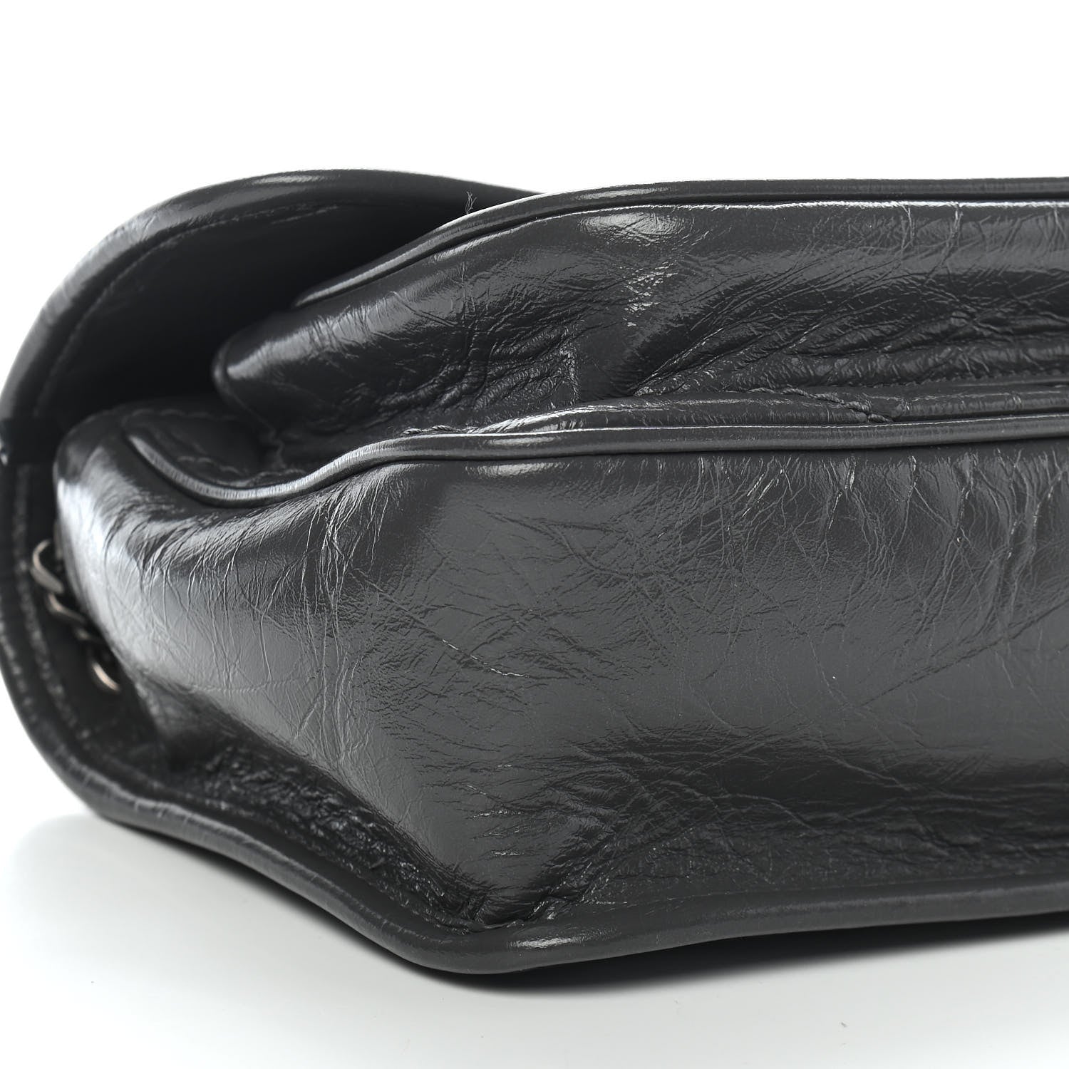 Saint Laurent Crinkled Calfskin Matelasse Monogram Baby Niki Chain Satchel Storm 7 of 8