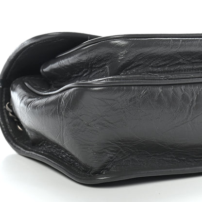 Saint Laurent Crinkled Calfskin Matelasse Monogram Baby Niki Chain Satchel Storm 7 of 8