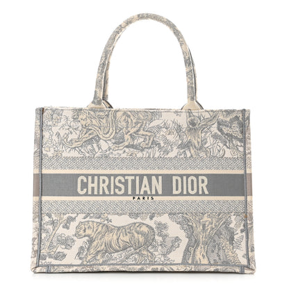 Christian Dior Canvas Embroidered Medium Dioriviera Toile De Jouy Book Tote Gray 1 of 17