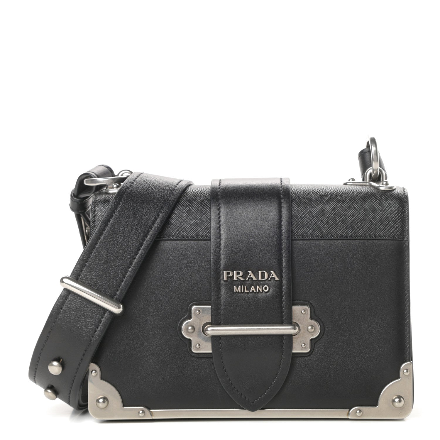 Prada City Calf Saffiano Cahier Bag Black 1 of 11