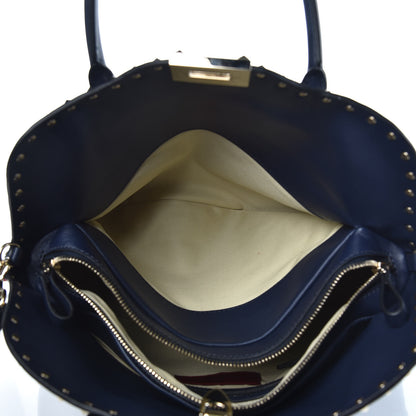Valentino Garavani Vitello Rockstud Dome Satchel Marine 6 of 13