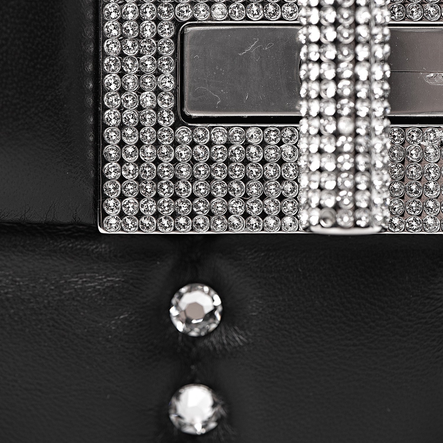Tom Ford Lambskin Quilted Crystal Small Natalia Chain Bag Black 12 of 19