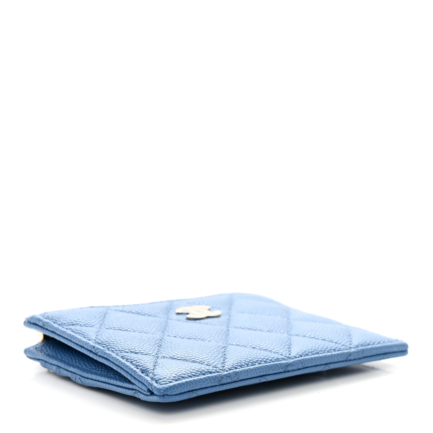 Chanel Caviar Quilted CC Zip Card Holder Blue 4 of 8