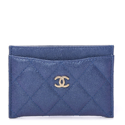 Chanel Iridescent Caviar Quilted Card Holder Dark Blue 1 of 8