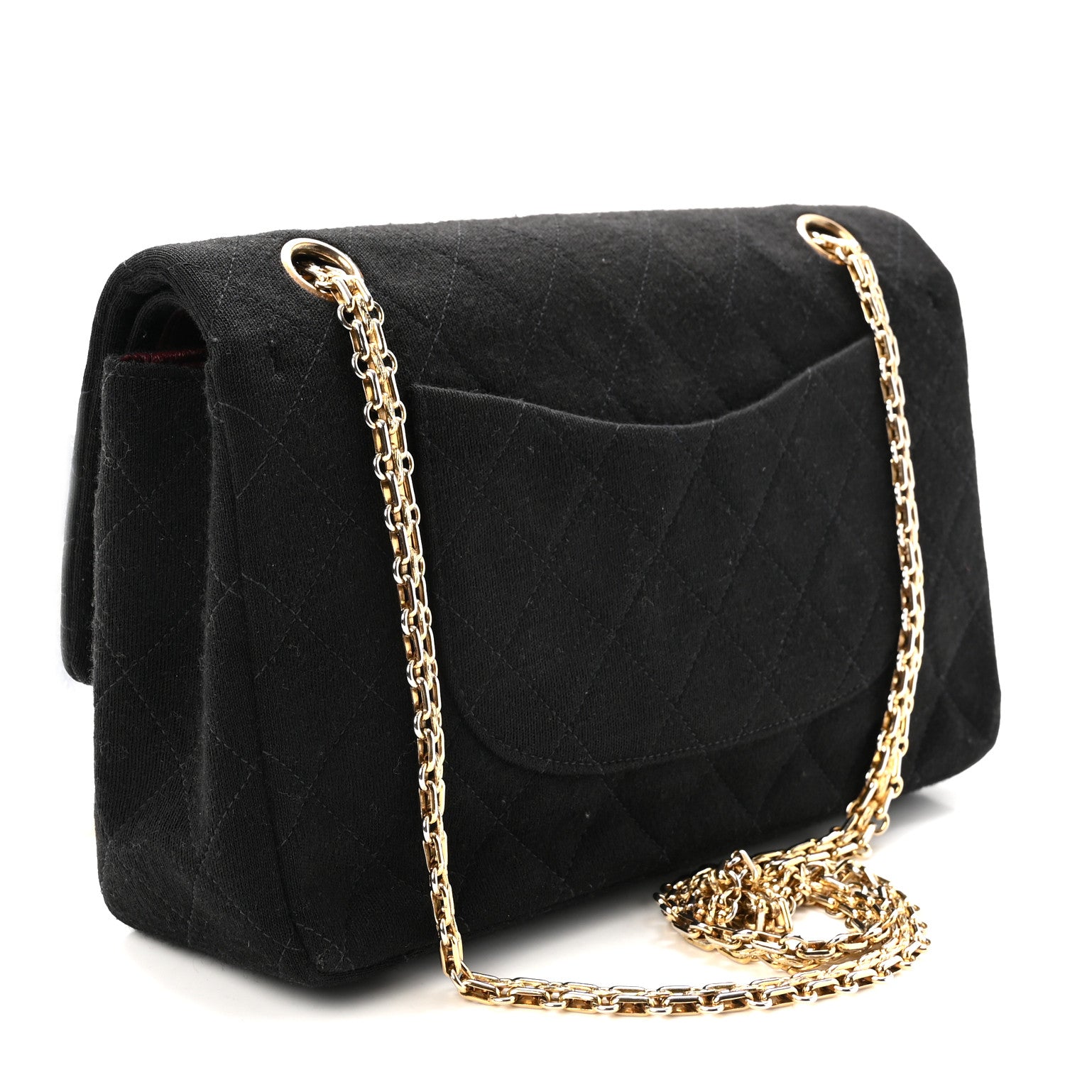 Chanel Jersey Quilted Medium Double Flap Black 3 of 10