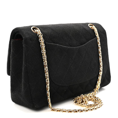 Chanel Jersey Quilted Medium Double Flap Black 3 of 10