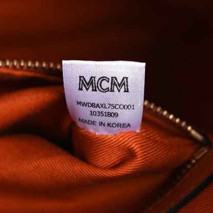 MCM Visetos Drawstring Bucket Bag Brown 7 of 15