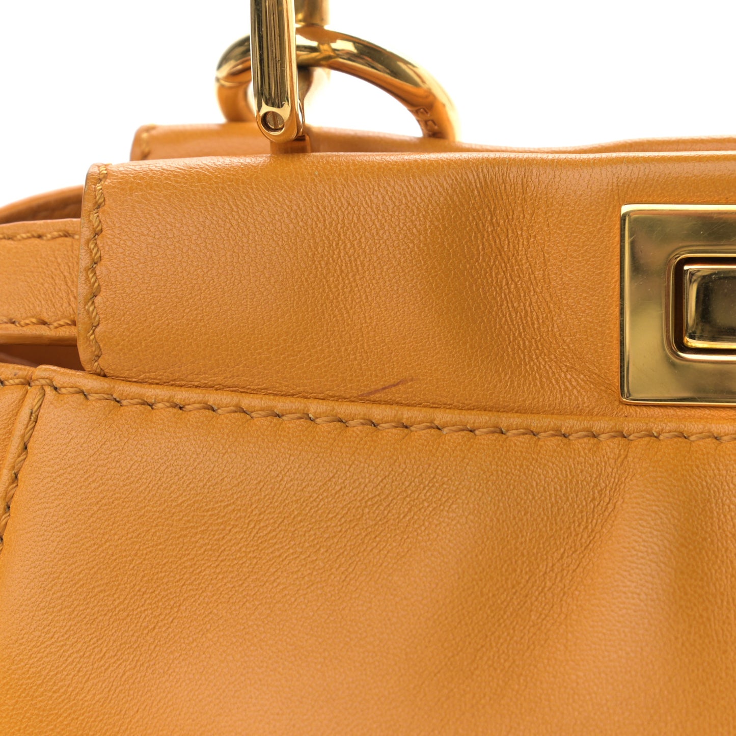Nappa Mini Peekaboo Iconic Satchel Giallo Syrup