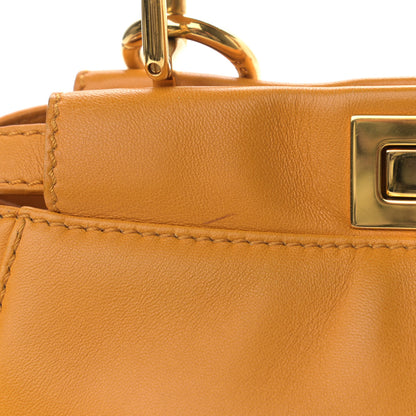 Fendi Nappa Mini Peekaboo Iconic Satchel Giallo Syrup 16 of 21