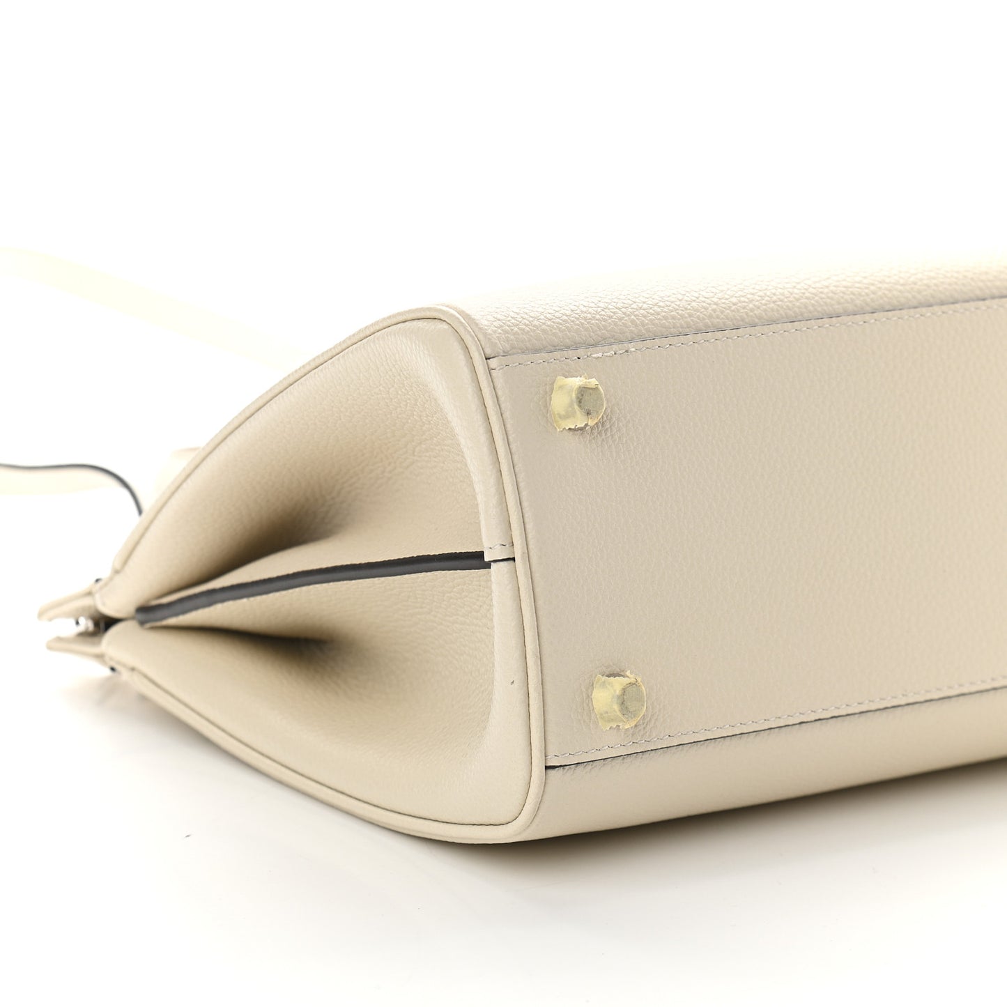 Grainy Calfskin Small Zumi Top Handle Bag Mystic White