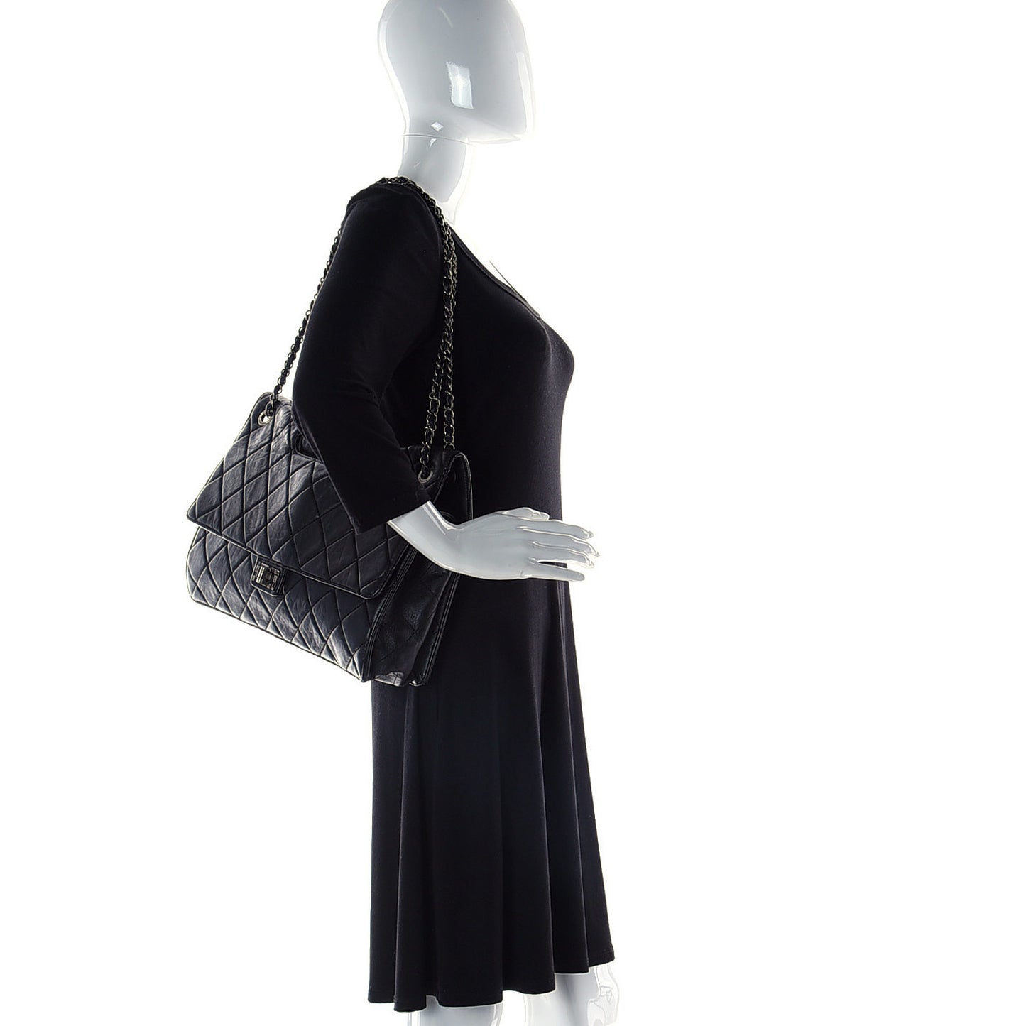 Washed Lambskin Maxi Take Away Flap Bag Black