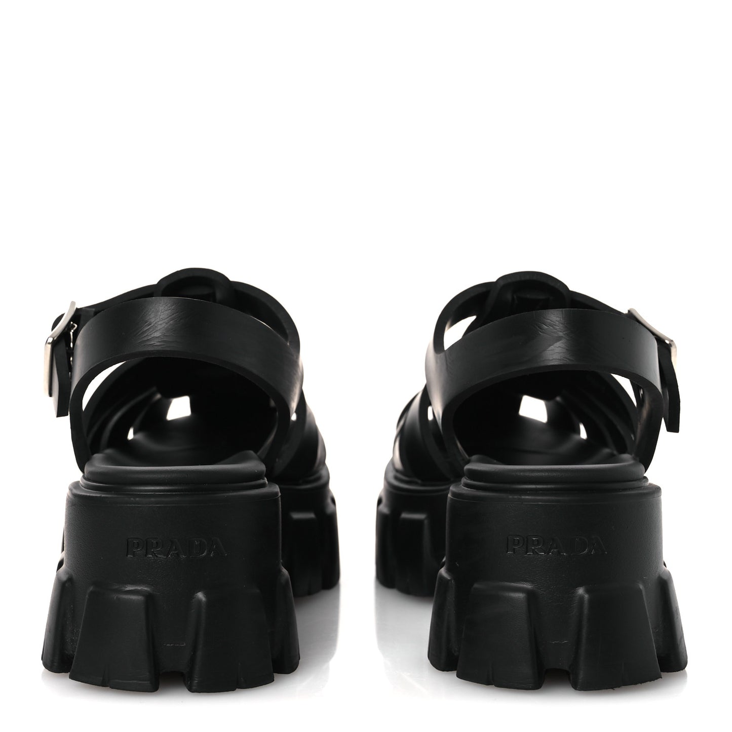 Foam Rubber Triangle Logo Monolith 55mm Cage Sandals 36 Black