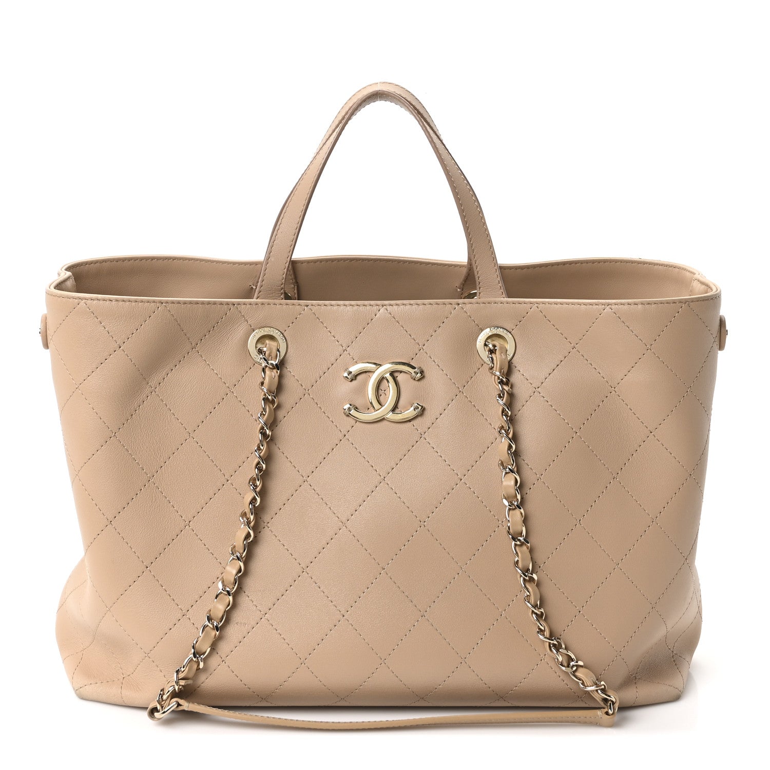 Chanel Calfskin Large Serial Shopper Tote Beige 1 of 9
