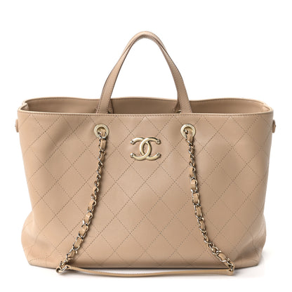 Chanel Calfskin Large Serial Shopper Tote Beige 1 of 9