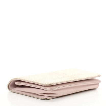 Chanel Canvas Deauville Wallet On Chain WOC Pink White 4 of 17