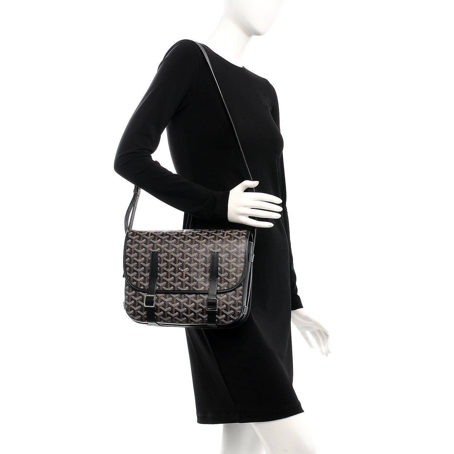 Goyard Goyardine Belvedere MM Messenger Bag Black 2 of 7