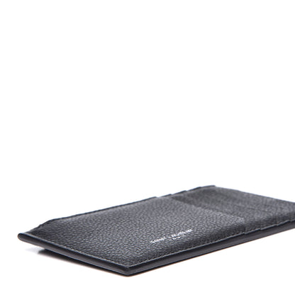 Saint Laurent Grained Calfskin 5 Fragments Zip Pouch Card Holder Black 6 of 8