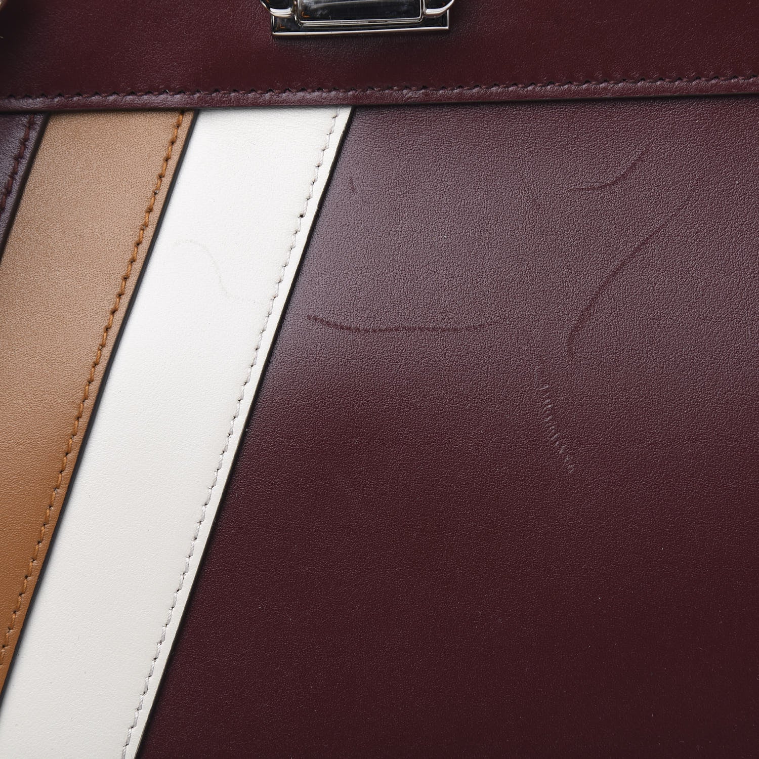 Gucci Smooth Calfskin Small Zumi Top Handle Bag Vintage Bordeaux White Friky Taupe 12 of 12