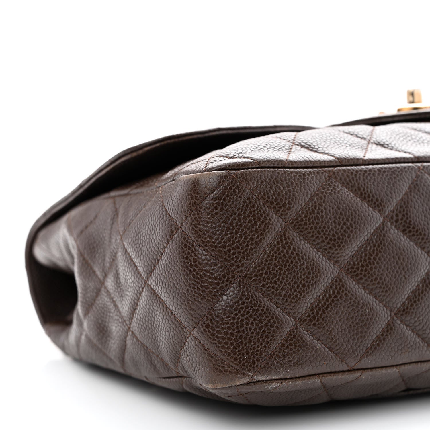 Chanel Caviar Quilted Jumbo Single Flap Dark Brown 9 of 10