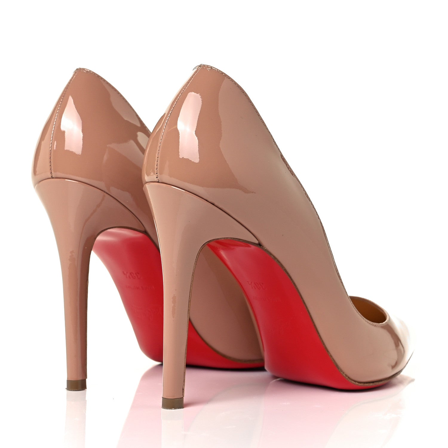 Christian Louboutin Patent Pigalle Follies 100 Pumps 38.5 Nude 4 of 9